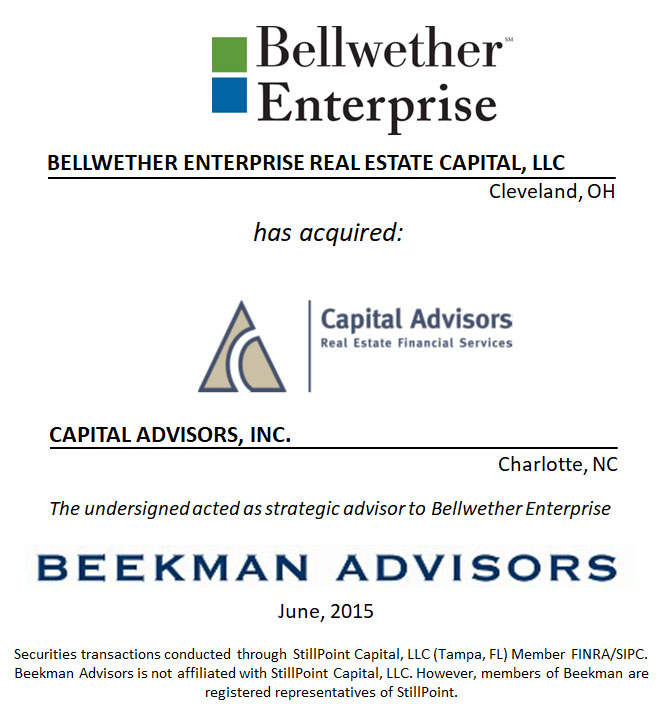 Bellwether Enterprise Real Estate Capital, LLC and Capital Advisors, Inc.