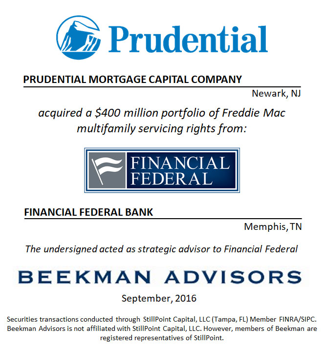 Prudential Mortgage Capital Company and Financial Federal Bank